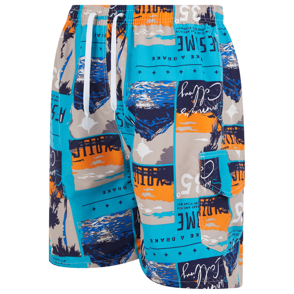 Mens Swim Trunks Swimming Cargo Shorts Bathing Suit, Small Medium Large X-Large - Picture 2 of 8